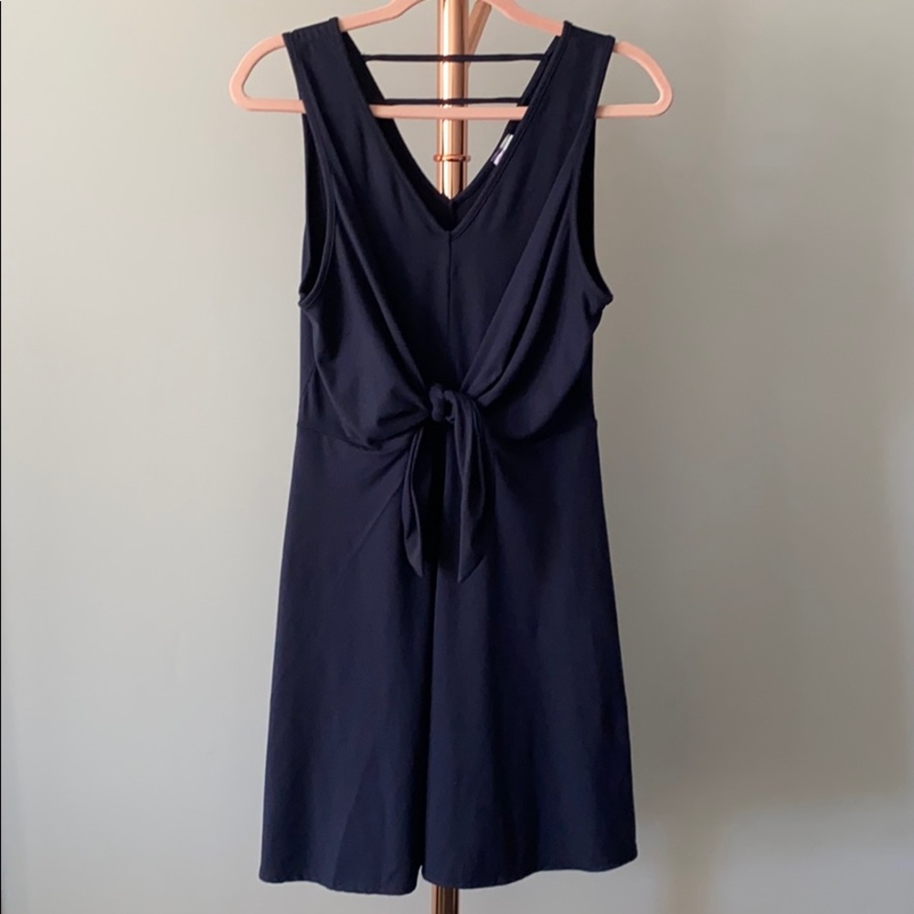 EUC Modcloth Navy Mini Dress with front tie